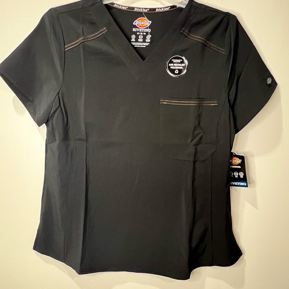 Scrub / medical uniform Women V-Neck Top black size M